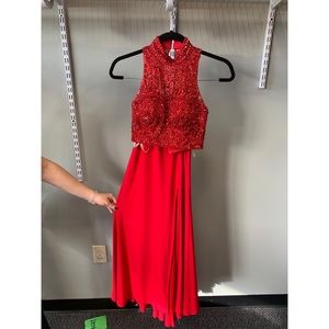 Two Piece Formal Red Set